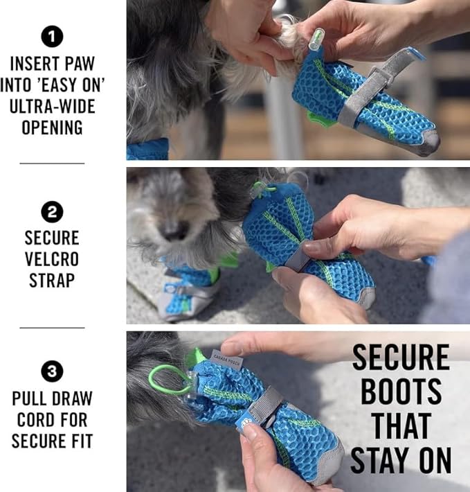 Canada Pooch Dog Boots for Hot Pavement - Dog Boots & Paw Protectors with Anti Slip Rubber | Water Friendly, Breathable Dog Shoes for Hot Days, Great for Dogs Grey - Size 1