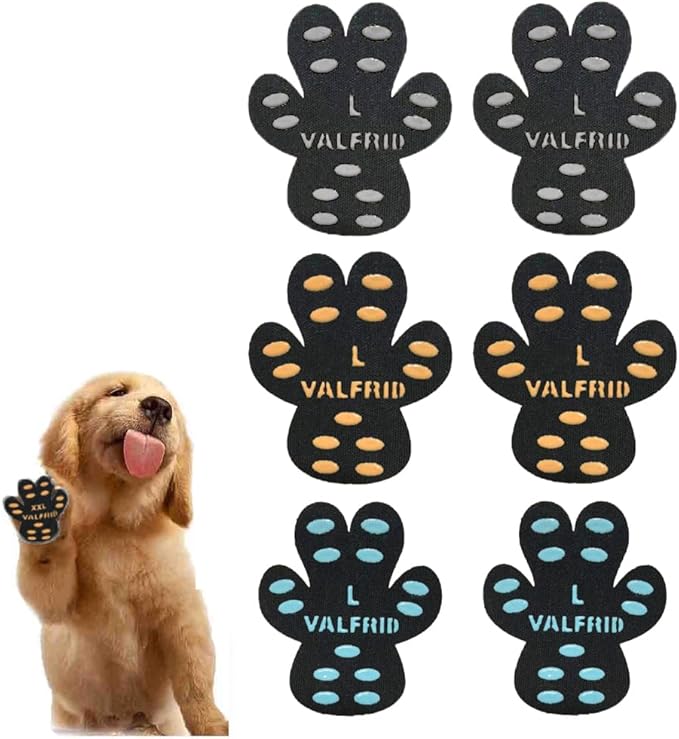 Dog Paw Pads Anti-Slip Paw Protector,15 Sets-60 Pads Keeps Dogs from Slipping On Hardwood Floors,Traction Control Non-Skid Stronger Adhesive for Senior Dogs and Weak Paws Multicolor L