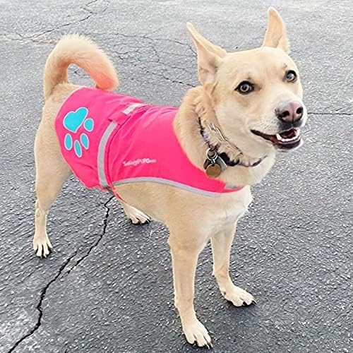 Dog Reflective Vest – Hi-Vis Fluorescent Visibility That Helps to Safeguard Your Pet On/Off Leash in Urban & Rural Areas (Pink, Medium)
