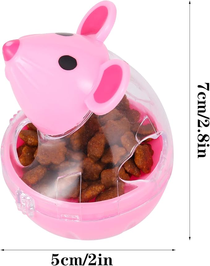 2Pcs Cat Treat Dispenser Toy, Mouse Shape Cat Interactive Toy and Food Dispenser for Pet Increases IQ Interactive & Food Dispensing
