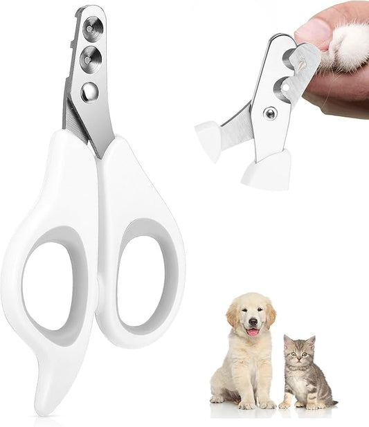 Cat Nail Clippers with Circular Cut Hole, Dogs Pets Nail Clippers & Trimmers Puppy Nail Clippers Cat Claw Trimmer with Safety Guard -Avoid Over Cutting Pet Nail Clippers for Novice Pet Families