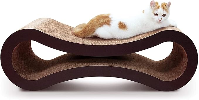 Cat Scratcher Cardboard, Scratching Pad House Bed Furniture Protector, Infinity Shape, Curved