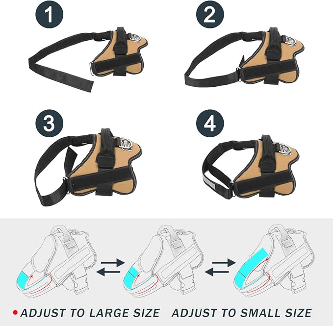 Bolux Dog Harness, No-Pull Reflective Dog Vest, Breathable Adjustable Pet Harness with Handle for Outdoor Walking - No More Pulling, Tugging or Choking (Army Yellow, S)