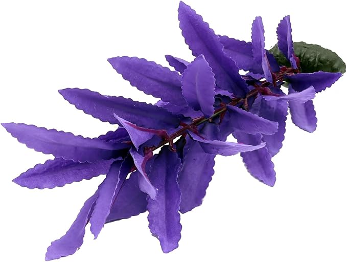 2-Pack 12 Inch Aquarium Silk Aquarium Plants, Artificial Plastic Plant for Small Tank, Goldfish, Fish Hides (Purple, 12 Inch)