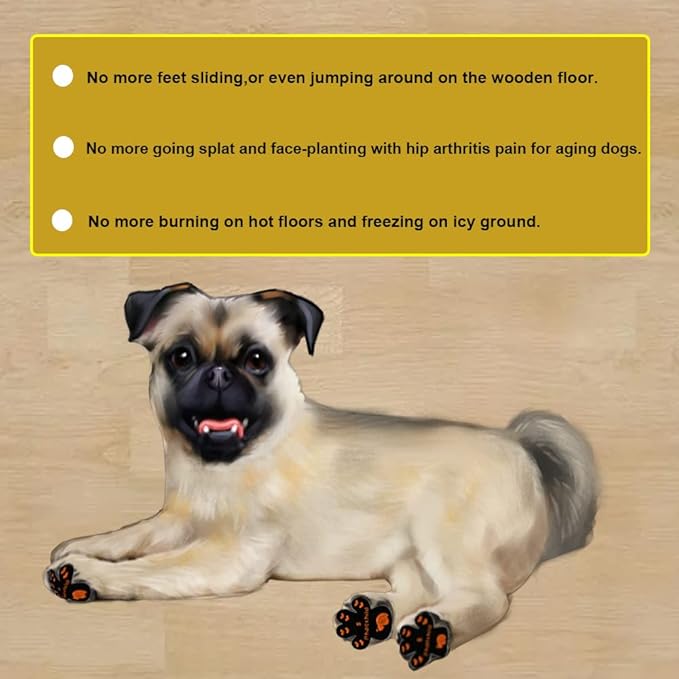 Dog Paw Pads Anti-Slip Grips,Dog Paw Protectors for Senior Dogs on Hot Pavement,Provides Traction to Keep Them from Slipping on Smooth Floors 20 sets-80 Pads Multicolor M