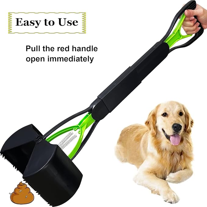 28" Large Pooper Scooper for Dogs, Heavy Duty Poop Scooper for Large Medium & Small Dog, Pet Dog Pooper Scooper for Grass & Gravel Pick Up
