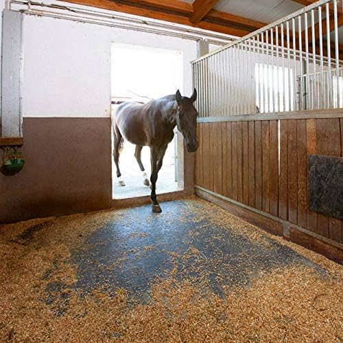 American Floor Tiles - Heavy Duty Stall Tiles - Stable/Horse Tiles - Thick, Durable Rubber Flooring Solid Black 6' x 12' Set 1/2" Thick (18 Tiles Total)