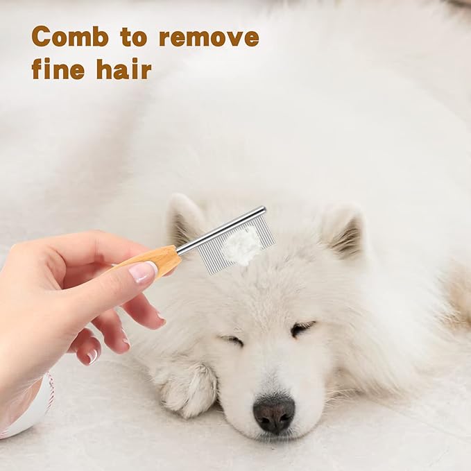 DLUGOPIS 4 In Pet Face and Finishing Comb for Dogs Small Faces Metal Pocket Comb Perfect For Matted Fur Knots Tangles