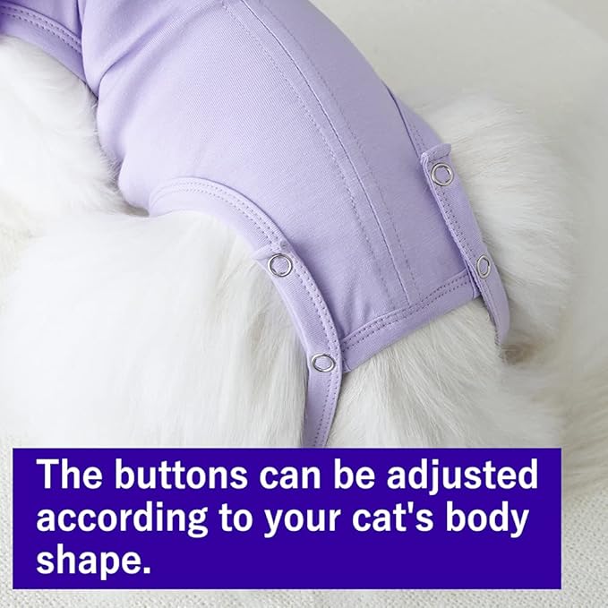 Cat Recovery Suit for Abdominal Wounds and Skin Diseases, Breathable Surgical Recovery Shirt After Surgery Wear Anti Licking Wounds,E-Collar Alternative for Cats Pet Kitten(RSC01-blue-l)