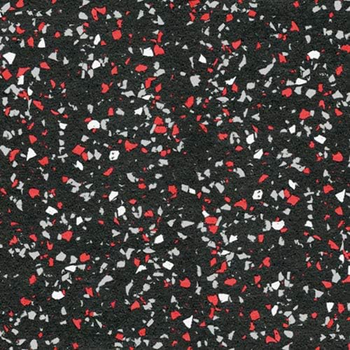 American Floor Mats - Rubber Gym Tiles - 1 Inch Thick - Sound Absorbing - 35% Red/Grey/White 4 Tile Pack (Covers 16 Sq Ft)
