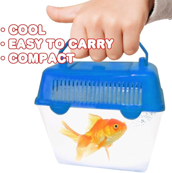 ArtCreativity Small Plastic Aquariums for Kids, Set of 4, Single Fish Aquariums in Assorted Vibrant Colors, Under-The-Sea Party Favors, Aquatic Party Supplies, Aquarium Gift Shop Items, 5 Inches