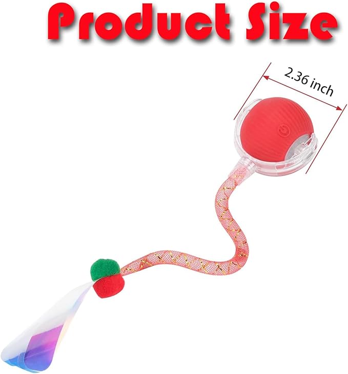 2 Packs Speed 2.0 Tail Interactive Cat Toys for Indoor Cats, Chirping & Motion Activate Ca t Toy, Smart Kitten Rolling Ball Moving Ball Toys, Rechargeable Dog Cat Bal l for Enrichment Exercise