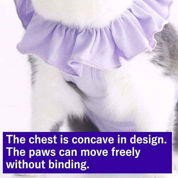 Cat Recovery Suit for Abdominal Wounds and Skin Diseases, Breathable Surgical Recovery Shirt After Surgery Wear Anti Licking Wounds,E-Collar Alternative for Cats Pet Kitten(RSC01-blue-l)