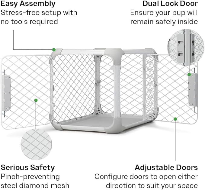 DIGGS Evolv Dog Crate - Slim, Durable Dog Kennel with Removable Ceiling Panel and Modular Design - Safe, Stylish, and Convenient (Ash, Small)