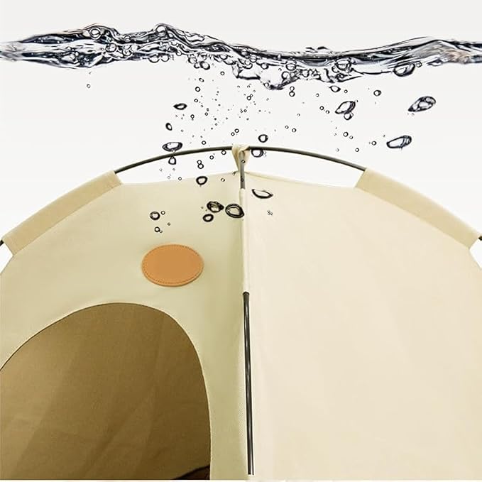 BreezyDen Pop-Up Pet Tent – Portable Indoor/Outdoor Cat Tent, Waterproof Pet Hideaway for Cats & Small Dogs with Mesh Window, Anti-Slip Base & Washable Design (White, L (15 catties Kitten))