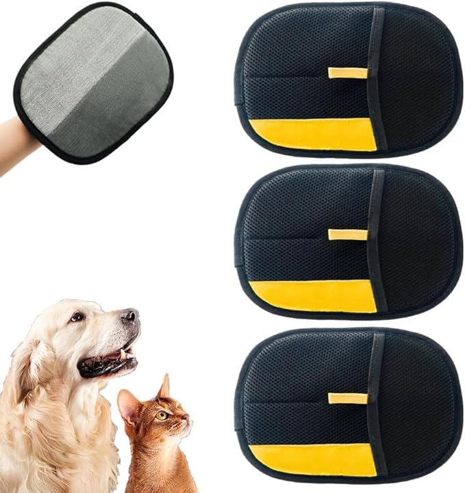 2025 Upgrade Pet Hair Remover Electrostatic Gloves, Reusable Pet Hair Removal Glove for Cats & Dogs, Premium Cat & Dog Hair Remover Mitt for Couch Furniture Carpet Car Seat (2)