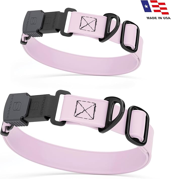 Dogline Biothane Waterproof Dog Collar with Herm Sprenger Stainless Steel Quick Release Buckle – Heavy Duty Tactical Durable Collar for Dogs – Comfortable and Safe Pet Collar, W 3/4" L 12-19", Pastel
