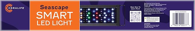 Coralife Fish Tank Aquarium Seascape WiFi/Bluetooth Smart LED Light Fixture, 18-24"