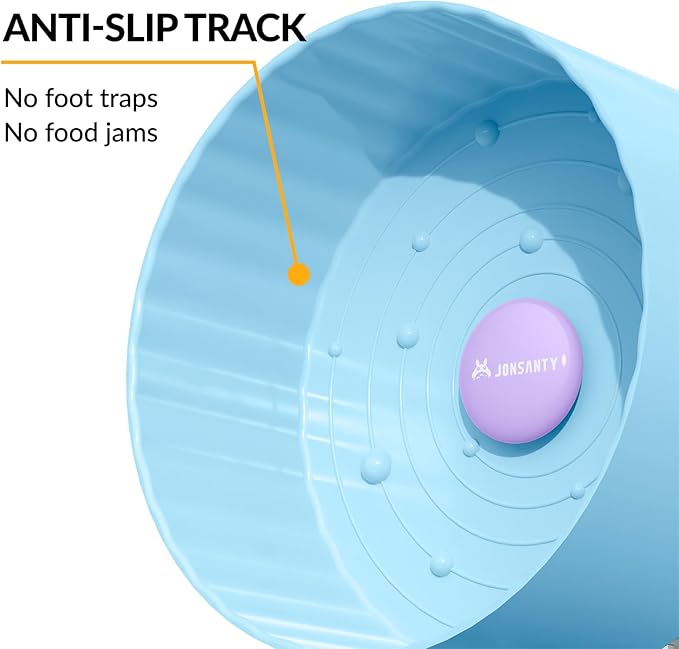 8.4" Silent Hamster Wheel, Non-Slip Track, Exercise, Release Stress, Relieve Anxiety, Adjustable Height Stand, for Syrian Dwarf Hamster, Gerbil, Mice, Other Small Medium Sized Pets, Blue