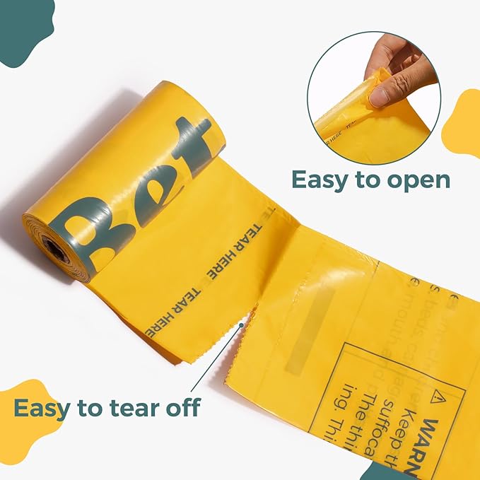 Dog Poop Bags Rolls Biodegradable 100% Leak Proof Thickened Dog Waste Bags - 600 Count 40 Rolls - Cornstarch Based Doggie Poop Bag for Small and Big Dogs(Unscented)