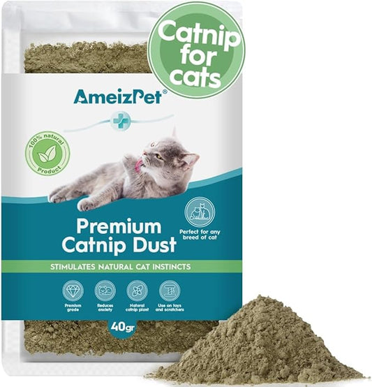 Catnip Dust for Cats, Catnip Alternative for Training & Play, Cat & Kitten Behaviour Dust 40g (0.09 Oz)