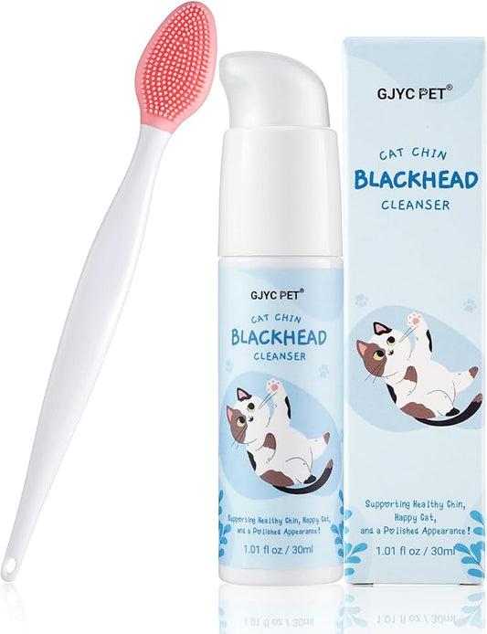 Cat Chin Acne Care Kit - Gently Removes Cat Chin Blackheads, Equipped with Cleansing Brush, Cruelty-Free, Nurtures Cat's Chin Softness and Freshness, 1.01 fl. oz