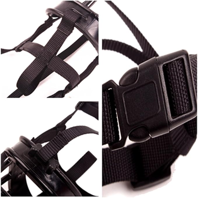 Basket Dog Muzzles-Soft Adjustable Breathable Mask Anti Biting Chewing Barking Training Dog Muzzle for Small Medium Large Dogs (Black 3)