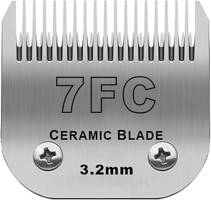 Detachable Pet Dog Clipper Blades, Compatible with Size-7FC Cut Length 1/8"(3.2mm), Most Oster A5, KM Series Clippers,Made of Stainless Steel Blade 1Pack
