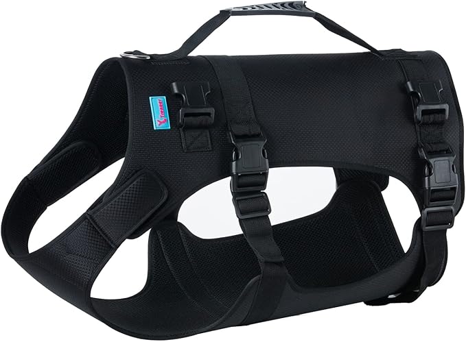 Dog Lift Harness, Rehabilitation Lifts Vest for Dogs, Support & Recovery Sling, Adjustable Breathable Lifting Straps for Old, Joint Injuries, Arthritis, Paralysis Dogs Walk (M, Black)