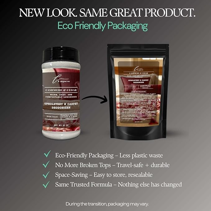 Cashmere Cedar Carpet Freshener Powder: Powerful Odor Eliminator for Home, Upholstery Deodorizer, Carpet Deodorizer, Pet Urine, Cat Litter Box - Cashmere Cedar Fragrance.