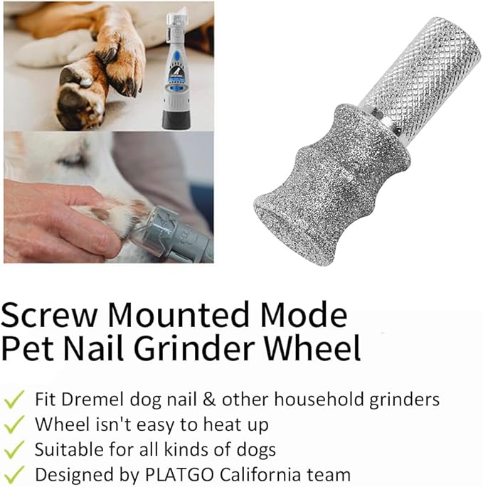 ClassC+80 Diamond Dog Nail for Dremel, Screw-Mounted Mode Nail Dremel Tool for Dogs, Especially Suitable for Long-Haired Dogs, Dremel Polishing Bits, Animals Nail Care & Home Grinder Tools