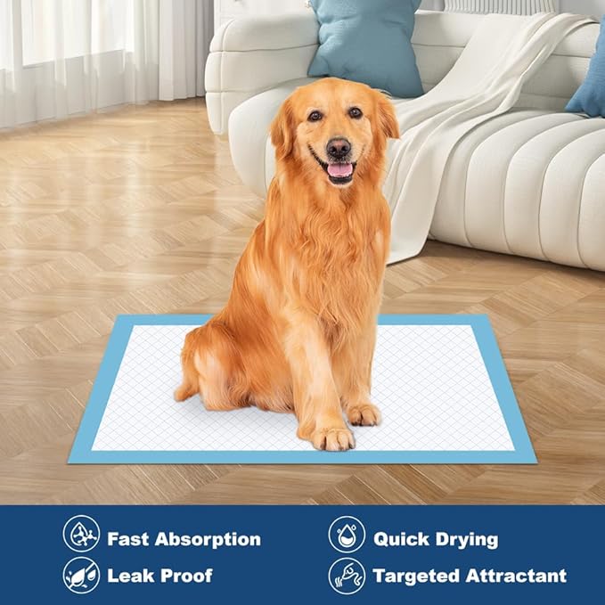 50 Count 28” x 34” XL Disposable Dog Pee Pads, Super Absorbent Leakproof Quick Drying Puppy Pee Pads for Dogs, Extra Large Disposable Dog Training Pads