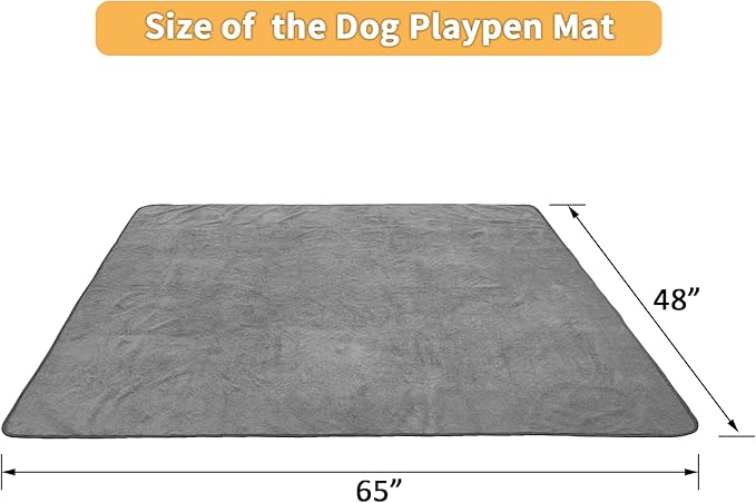 Dog Pee Pad Washable Extra Large, Instant Absorb Thicker Training Pads Non-Slip Pet Playpen Mat, Waterproof Reusable Floor Mat Ideal for Puppy Senior Dog Whelping Incontinence Housebreaking 65x48 Inch
