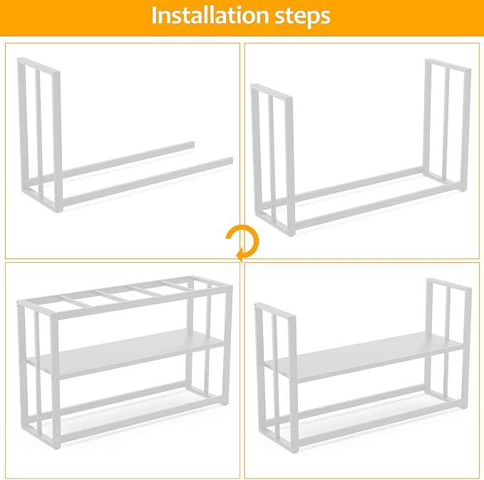 Akenow 55-75 Gallon Fish Tank Stand with Storage Shelf, 48.5 x14.9 x 29.2 Inch Aquarium Stand, Turtle Tank, Reptile Terrariums and Breeder Tank Stand,980LBS Capacity, White
