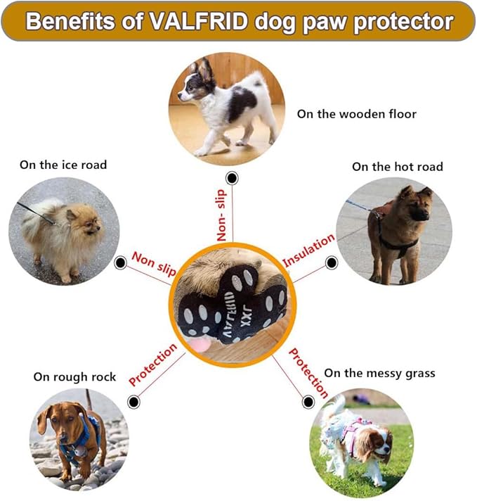 Dog Paw Protector Anti-Slip Grips to Keeps Dogs from Slipping On Hardwood Floors,Disposable Self Adhesive Resistant Dog Shoes Booties Socks Replacemen XXXL 24 Pieces