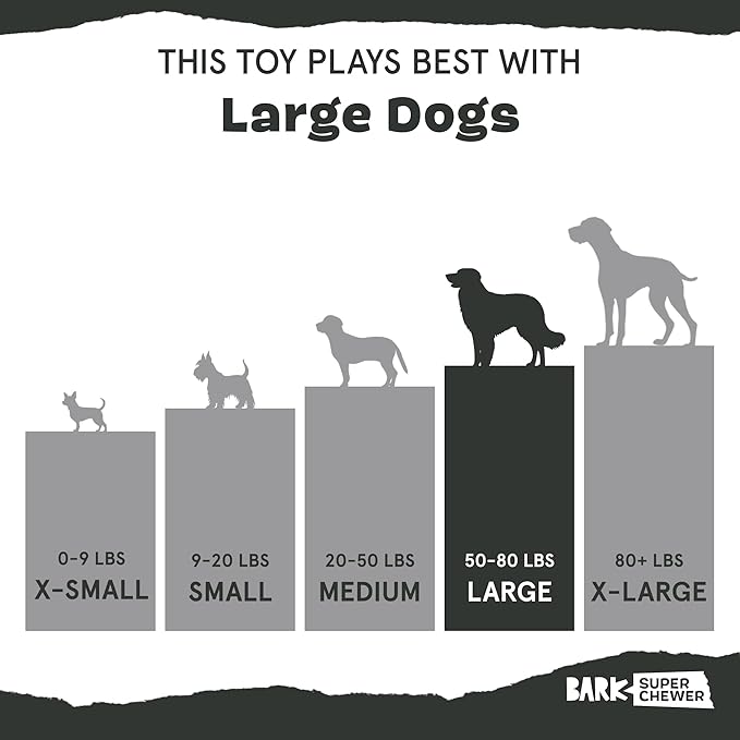 Barkbox Cheeze Brawl Super Chewer Plush Toy with Hard Core Center, Large