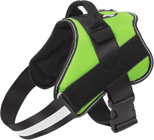 Bolux Dog Harness, No-Pull Reflective Dog Vest, Breathable Adjustable Pet Harness with Handle for Outdoor Walking - No More Pulling, Tugging or Choking (Green, M)