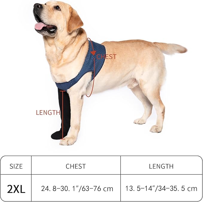 COODEO Dog Socks to Prevent Licking Paws, Healing Boots & Paw Protectors with Non-Slip Bottoms for Wound Protection, Waterproof Sleeve Shoes for Licking（Grey，2XL_Left