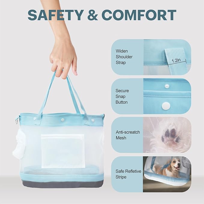 Dog Purse Carrier for Small Dogs Cat Kitty Puppy Rabbit Bunny Dog Cat Bag Carrier for Animals up to 22lbs Soft Sided Collapsible Pet Carrier Sling for Outing Travel Vet-Gray