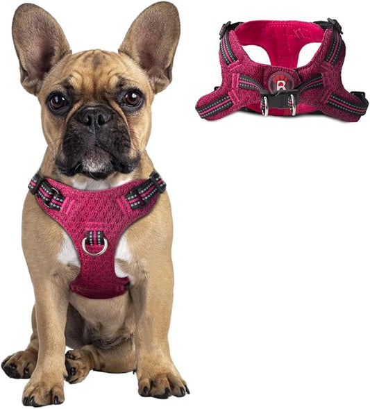 Dog Harness Step in Dog Vest Harness, Reflective Adjustable Puppy No Pull Harness Breathable Soft for Small and Medium Dogs Cats, Pink/Black, S