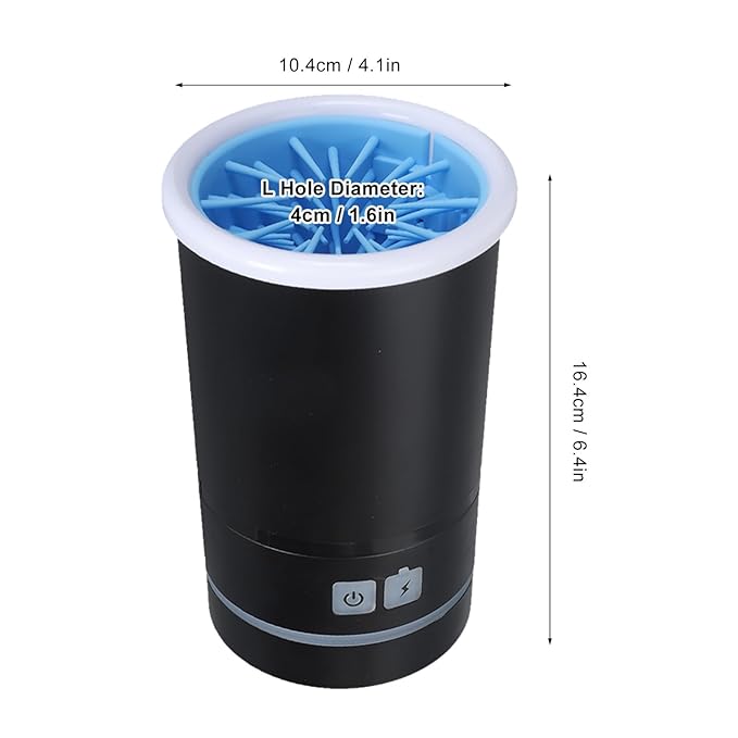 Automatic Dog Cleaner, Soft Electric Washer USB Rechargeable Portable Cleaner Cup, Dog Foot Cleaning Machine for Small to Medium Dogs Cats (Black White)