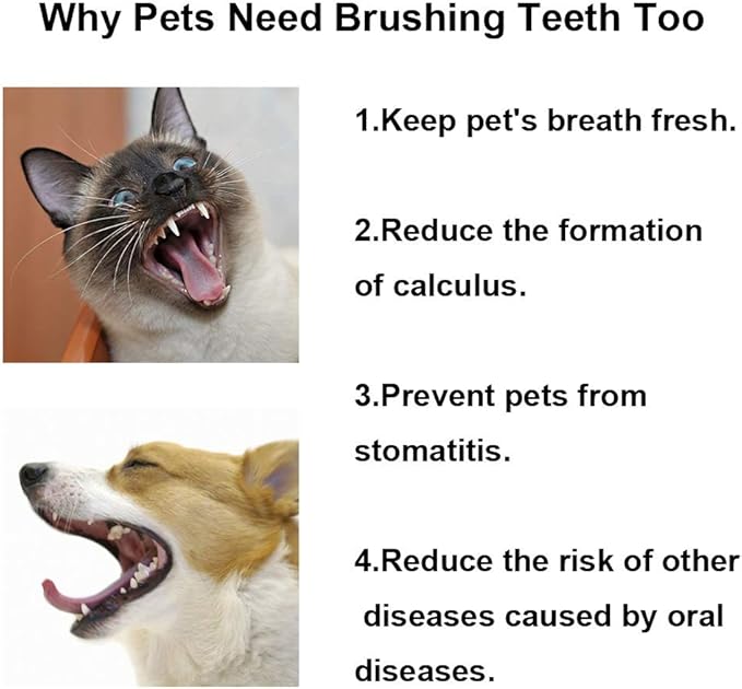 Cat Toothbrush, Soft Small Dog Dental Toothbrush Silicone, Easy Teeth Cleaning Head, Pet Deep Clean Dense Brush, Safe and Effective Oral Care, Brush Away Bad Breath, Easy to Handle, Pink