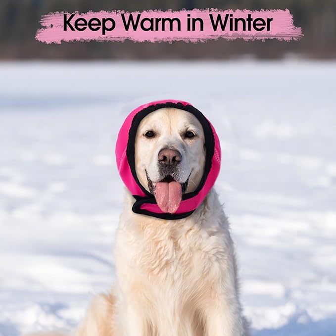 Dog Calming Hoodie, Dog Ear Muffs Noise Protection & Anxiety Relief, No Shake Ear Wraps for Dogs Quiet Ears Cover Headband for Fireworks Grooming Swimming Bathing Force Drying