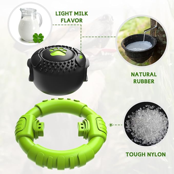Dog Toys for Aggressive Chewers Large Medium Small Breed Indestructible Durable Tough Squeaky Dog Chew Toys to Keep Them Busy Nylon Rubber Interactive Dog Toys