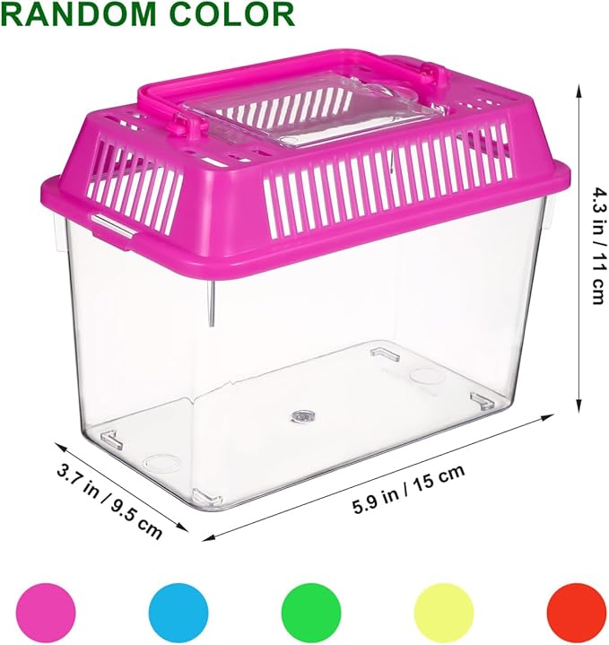 4pcs Portable Handheld Fish Tank Lightweight Aquarium for Turtle Goldfish and Hamster Transparent Container with Creative Design for Easy Feeding and Cleaning