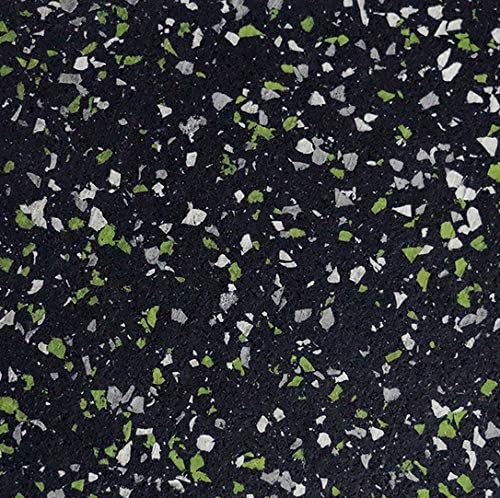 American Floor Mats - Extreme Rubber Gym Tiles - 1 Inch Thick Colorful Rubber Gym Tiles - Superior Shock and Sound Absorbing Tiles - 35% Green/Grey/White 10 Tile Pack (Covers 40 Sq Ft)