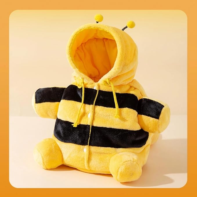 Cat Puppy Costume Winter Warm Outing Backpack Cute Bear Bee Design Anti-Escape Bag for Kitten Cat Small Dog (bee,Small)