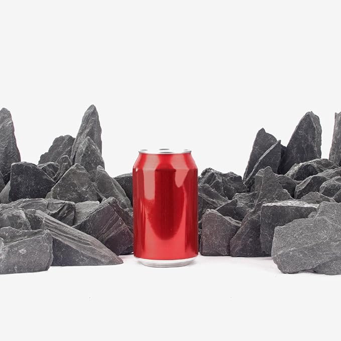 CFKJ [18 Pounds] Natural Slate Stone Rocks, 3 to 5 inch Slate Stone Rocks for Aquascaping, Aquariums, Terrariums, Amphibian Enclosures