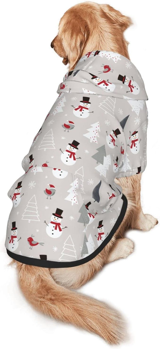 Christmas Gray Snowman Hoodie,Christmas Cosplay Dog Clothes with Pocket and Hat Winter Clothes Sweaters XXX-Large
