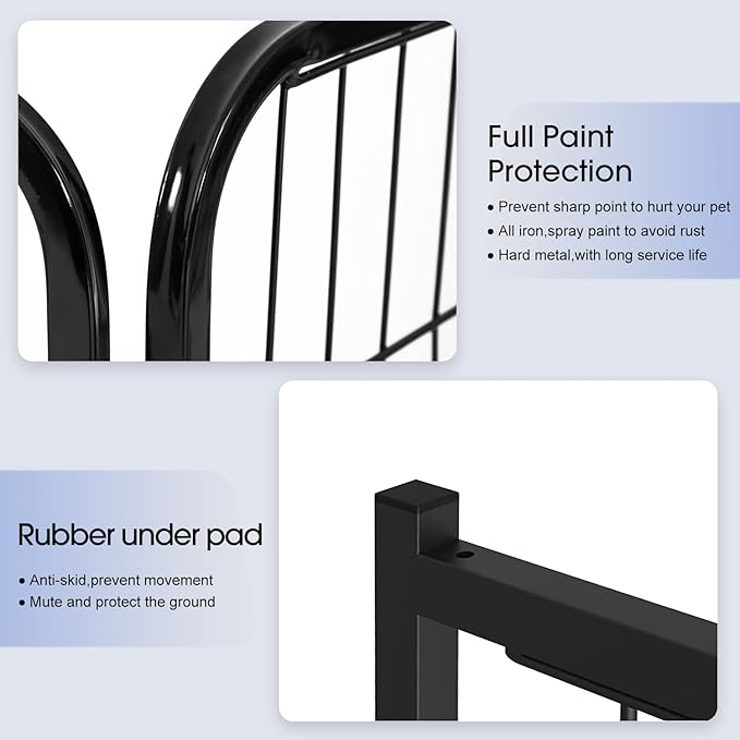 BestPet Dog Playpen Indoor 32 inch 32 Panels Metal Dog Pen Pet Dog Fence Outdoor Exercise Pen with Doors,Pet Puppy Playpen for RV Camping Yard, Black